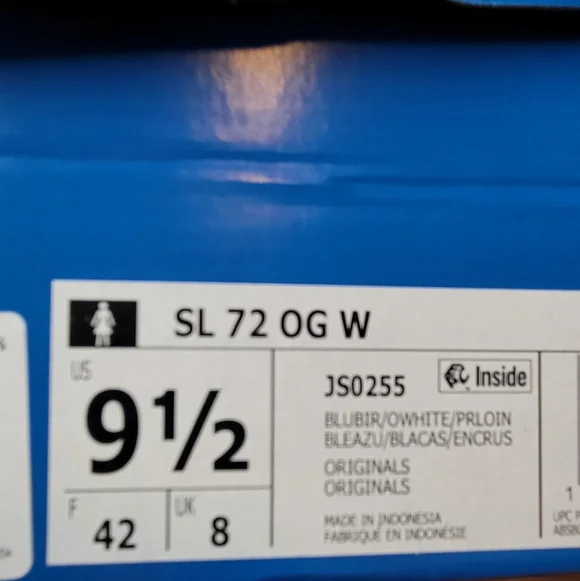 Adidas SL 72 OG W Men's Blue and Gray Sneakers 9 1/2